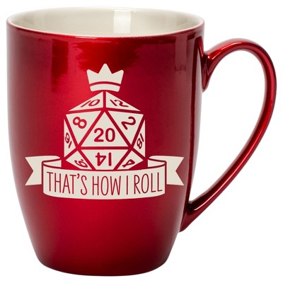 100 North Dice 10 Ounce Cardinal Red Metallic Finish, Comfortably Fits Your Hands, New Bone China Coffee Tea Cup Mug, That's How I Roll