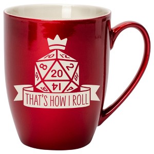 100 North Dice 10 Ounce Cardinal Red Metallic Finish, Comfortably Fits Your Hands, New Bone China Coffee Tea Cup Mug, That's How I Roll - 1 of 1