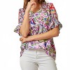 Women's Floral Embroidery Paisley Print Blouse - Savanna Jane - 4 of 4