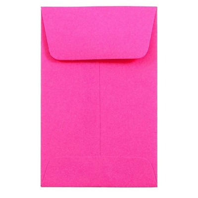 JAM Paper #1 Coin Business Colored Envelopes 2.25 x 3.5 Ultra Fuchsia Pink 352927832