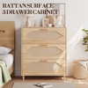 CuisinSmart 3 Drawer Rattan Dresser for Bedroom, Wooden Storage Cabinets for Bedrooms, Hallways, Living Rooms, and Entryways, Easy Assemble, Natural - 4 of 4