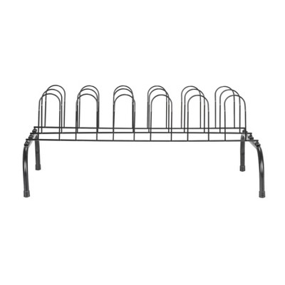Black Metal Wire 9-Pair Vertical Shoe Rack