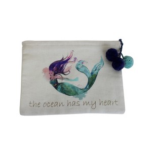 Beachcombers 8" Cotton Mermaid Heart Zip Top Bag - 1 of 1