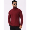 INSPIRE CHIC Men's Long Sleeve Solid Color Winter Knitted Turtleneck Pullover Sweater - 4 of 4