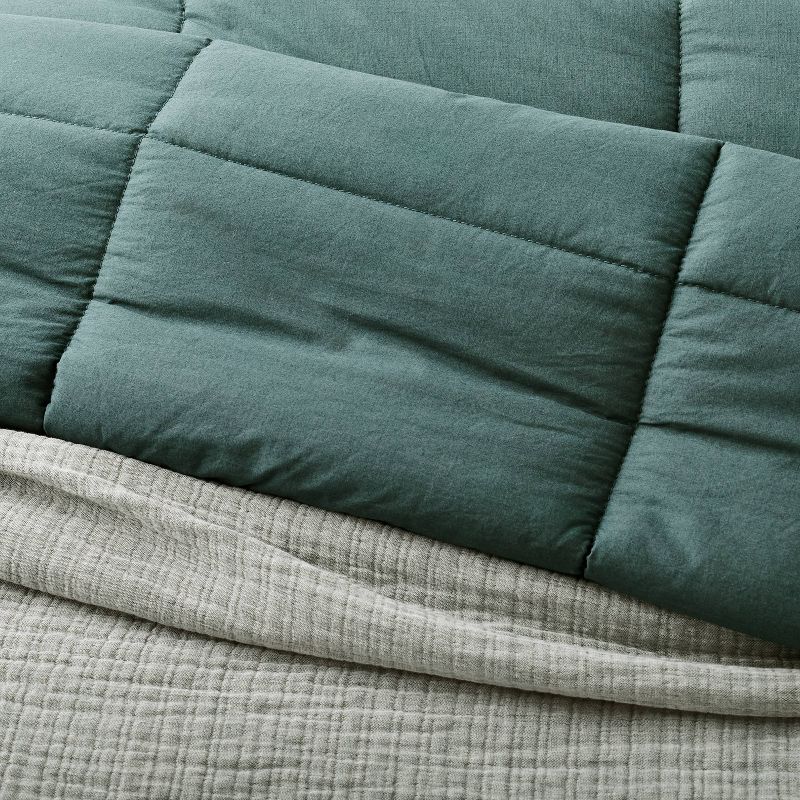 Textured Chambray Cotton Comforter & Sham Set - Casaluna™, 4 of 14