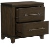 Vynxaria Griggs Collection Modern Contemporary Nightstand, Dark Brown Ash Veneer, 2 Dovetail Drawers, Pewter Pulls, No Assembly - 3 of 4