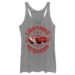 Women's Cars Lightning McQueen Drag Racing Racerback Tank Top - 1 of 4