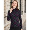 Allegra K Women's Turtleneck Long Sleeve Stretch Slim Plaid Casual Blouse - 2 of 4
