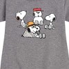 Girls' - Peanuts - Snoopy Siblings Graphic Short Sleeve Fleece Dress - 2 of 4