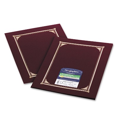 Geographics Certificate/Document Cover 12 1/2 x 9 3/4 Burgundy 6/Pack 45333