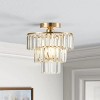 Dewdrop Modern Crystal Flush Mount Ceiling Light, Gold Finish Chandelier for Bedroom Hallway - 2 of 4