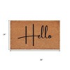 HomeRoots 24" X 36" Natural And Black Mod Hello Outdoor Coir Door Mat - 3 of 4