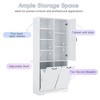 Bathroom Storage Cabinet with Doors and Drawers, Tilt-Out Laundry Hamper, Multiple Storage Space, Freestanding Style, Open Shelve, Adjustable Shelf - 3 of 4