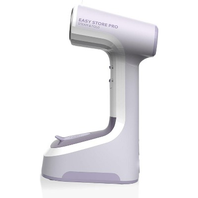 Compact Gray and White Foldable Handheld Steamer with Extra Long Cord
