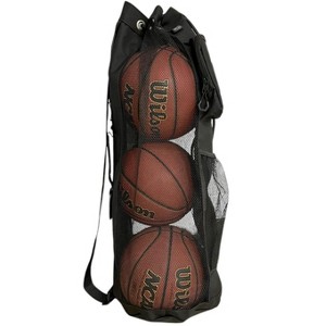 Generic 3 Basketball Holder Bag ¨C Heavy Duty Canvas & Mesh Carry Sack w/Zipper Pouch, Carabiner - 1 of 4
