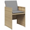 vidaXL Patio Chairs with Cushions Outdoor Furniture 4 Pcs Mix Beige Poly Rattan - 3 of 4