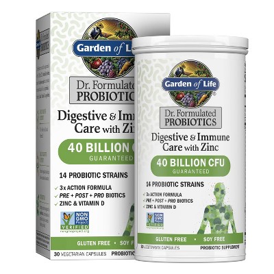 Garden of Life Dr. Formulated Digestive & Immune + Zinc Probiotic Capsules - 30ct