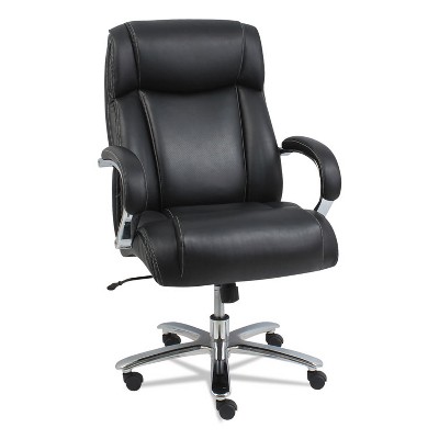Alera Maxxis Series Big and Tall Leather Chair Black/Chrome MS4419