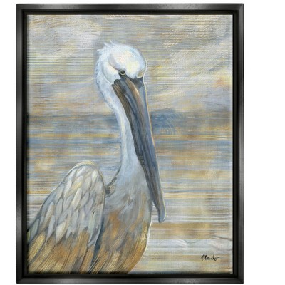 Stupell Industries Coastal Pelican Bird Abstract PortraitFloater Canvas Wall Art