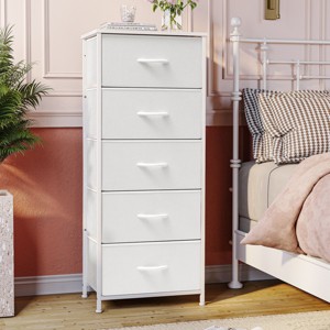 Crestlive Products Vertical Dresser for Bedroom Storage Tower With Steel Frame Wood Top Easy Pull Fabric Bins - 1 of 4
