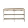 Three-Tier Wooden Console Table, Distressed White & Beige Farmhouse Entryway Table - 2 of 4