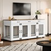 Coucheta 71" Wooden Large Dog Crate for 2 Dogs, Multi-Functional Indoor Kennel with Divider & Door, TV Stand & End Table for Large/Medium Dogs - 4 of 4
