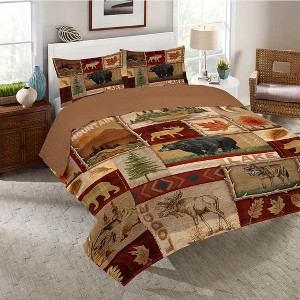 Laural Home Lodge Collage King Quilt Set - 1 of 2