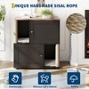 Litter Box Furniture Cabinet for 2 Cats - Hidden Wood Enclosure with Scratch Post & Mats, All-in-One Cat Washroom & Modern Farmhouse Side Table - 4 of 4