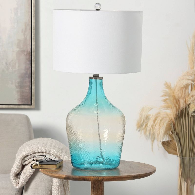 28&#34;x15&#34; Glass Ombre Accent Lamp with Gold Accent Blue - Olivia &#38; May, 2 of 14