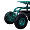 Rolling Garden Cart With 4 Wheels Tool Tray Basket Adjustable Height 360-degree Swivel Heavy-duty Frame Easy Assembly Garden Scooter Gardening - 3 of 4
