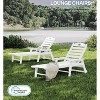 GardenJoy Oversized 2-Piece HDPE Chaise Lounge Chair with Wheels and Cup Holder - 3 of 3