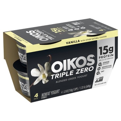 Oikos Triple Zero Vanilla Greek Yogurt - 4ct/5.3oz Cups_3