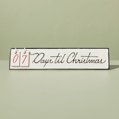 Days 'til Christmas Countdown Metal Advent Calendar Cream/black