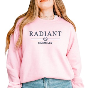 Simply Sage Market S.W.Smiley Embroidered Radiant Smiley Outline Sweatshirt - 1 of 4