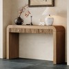HDZNVF Rustic Console Table with Fluted Drawer Front, Entryway Table with Curved Corners and Thick Legs, Natural - 2 of 4