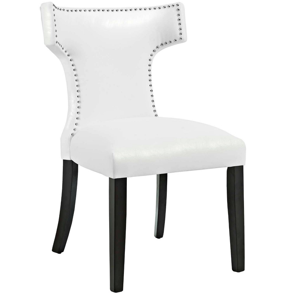 Photos - Chair Modway Curve Vinyl Upholstered Dining  White  