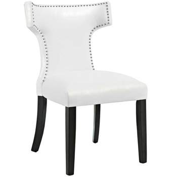 Curve Vinyl Upholstered Dining Chair White - Modway