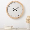 24"x24" Wooden Floral Wall Clock with Brown Frame Beige - Olivia & May: Silent, Farmhouse Style Decor - 2 of 4