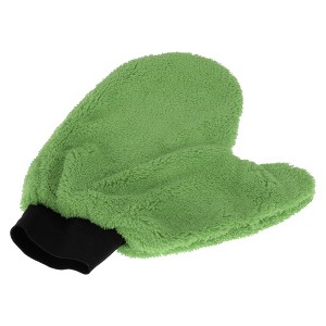 Unique Bargains Car Wash Towel Coral Fleece for Car Cleaning Wiping 9.84"x7.87"x0.39" Green - 1 of 4
