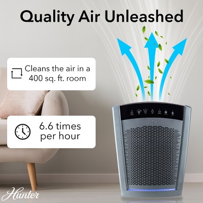 Hunter HP800 Graphite Large Console Air Purifier with HEPA Filter