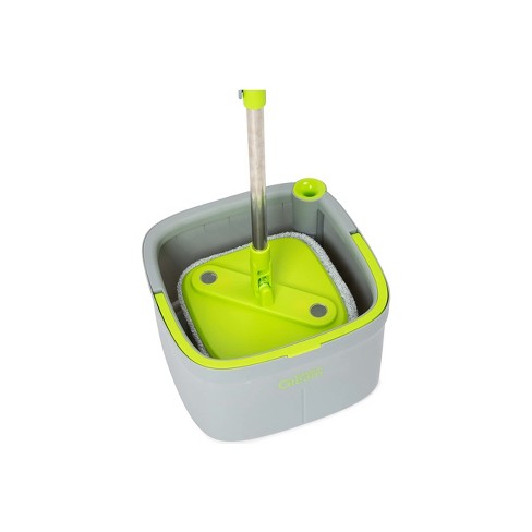 360 DEGREE SPINNING MOP BUCKET HOME CLEANER CLEANING WITH TWO SPIN MOP  HEADS