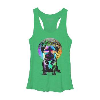 Women's Design By Humans Disco Pug By clingcling Racerback Tank Top