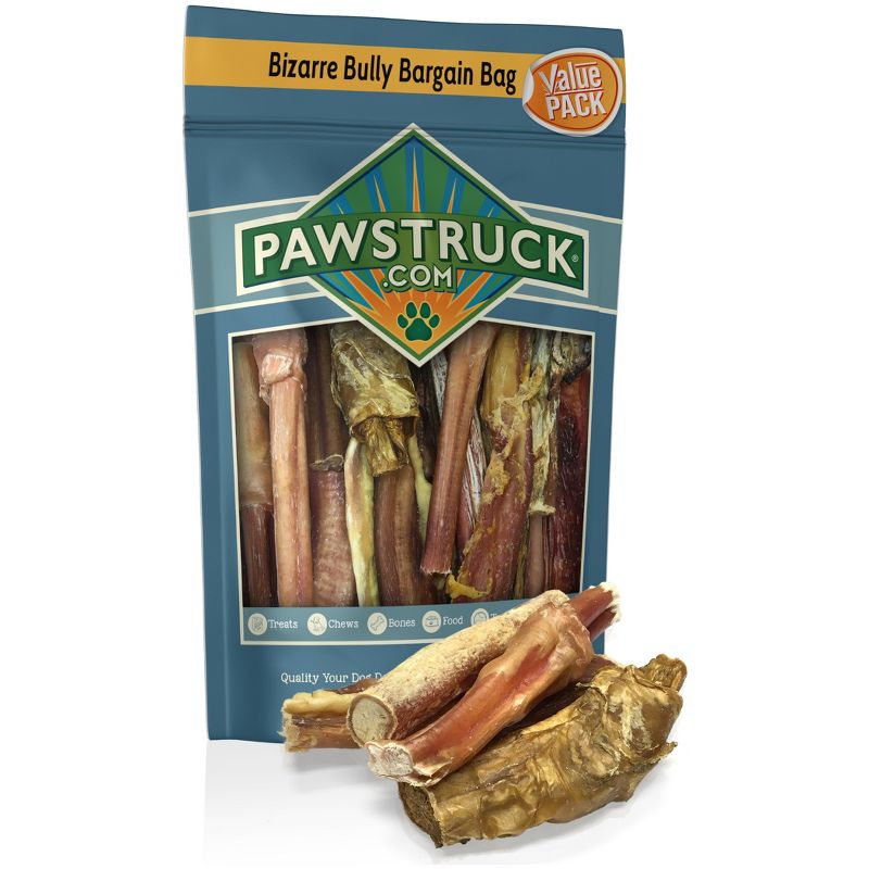 Pawstruck Natural “Bizarre” Bully Sticks Bargain Bag for Dogs & Puppies - Best Bulk Long Lasting Low Odor Chew Bones, 1 of 7