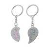 Unique Bargains 2Pcs Rhinestone Decor Heart Pendant Lover Keychain Keyring - 4 of 4