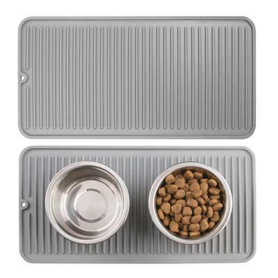 Leashboss Splash Mat Dog Food Silicone Tray With Tall Lip, For Pet Food And  Water Bowls : Target