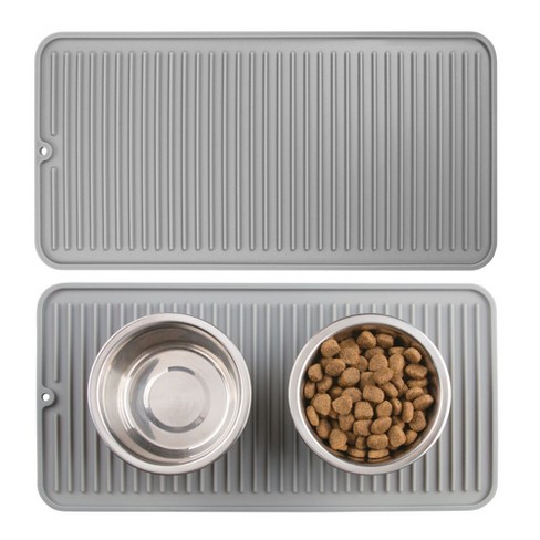 Leashboss Splash Mat Dog Food Silicone Tray With Tall Lip, For Pet