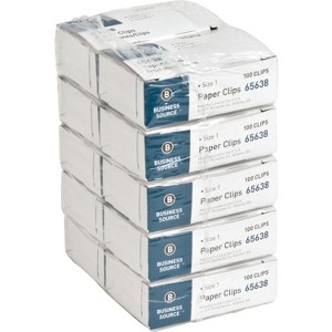 Business Source Paper Clips Size 1 Regular .033 Wire Gauge 1000/PK Silver 65638 - 1 of 1
