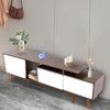 YIYIBYUS Modern Farmhouse Television Stand Media Console Credenza Table for Living Room, Walnut - 2 of 4