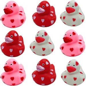 4E's Novelty Valentine's Day Rubber Ducks (24 Pack) - Heart-Themed Duckies, Classroom Gifts & Party Favors - 1 of 4