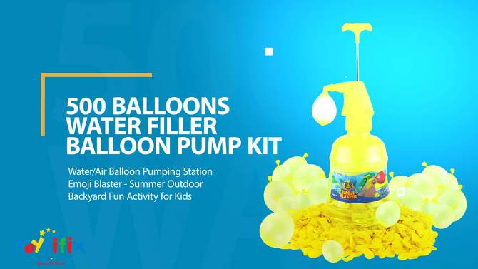Toyrifik Water Balloon Pump Filler - Air and Water Easy Fill Portable Pump Station Water Blaster With 500 Balloons, 2 of 7, play video